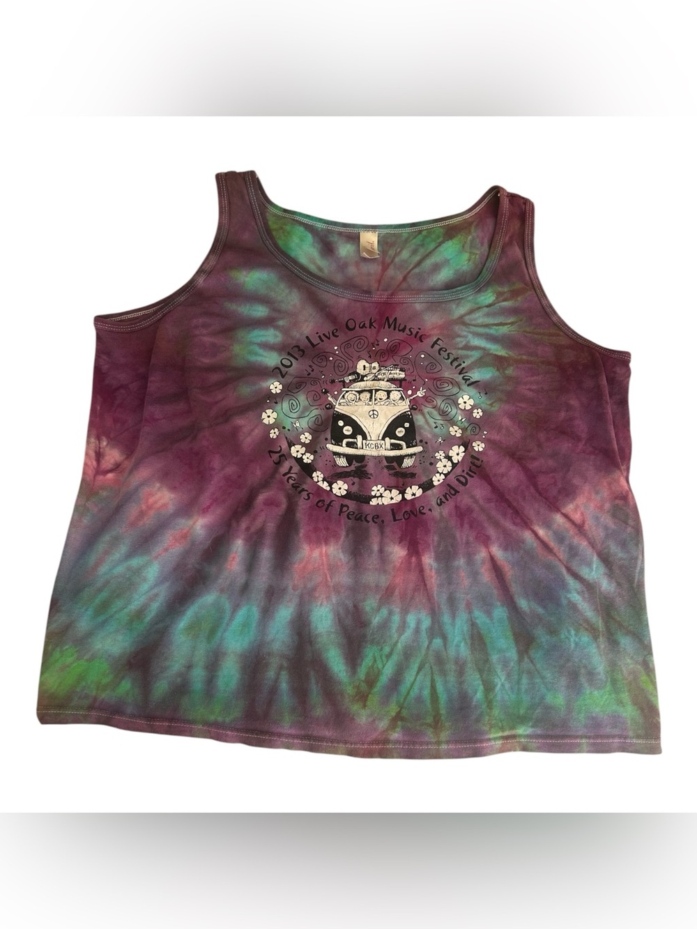 2013 Live Oak Music Festival Tie-Dye Tank Top - Purple & Teal